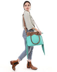 American Darling Adbg1502 Tote Hand Tooled Genuine Leather Women Bag Western Handbag Purse