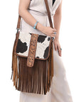 American Darling Adbg1504 Cross Body I Hand Tooled Hair-On Genuine Leather Women Bag Western Handbag Purse
