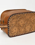 American Darling Adbg1509A Toiletry Hand Tooled Genuine Leather Women Bag Western Handbag Purse