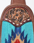 American Darling Sling Hand Tooled Upcycled Wool Genuine Leather Women Bag Western Handbag Purse
