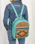 American Darling Adbg1515 Sling Hand Tooled Upcycled Wool Genuine Leather Women Bag Western Handbag Purse