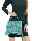 Hand Tooled Genuine Leather women bag western handbag purse