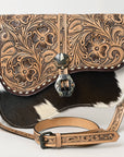 American Darling Adbg1518 Cross Body I Hand Tooled Hair-On Genuine Leather Women Bag Western Handbag Purse