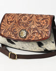 American Darling Adbga569 Cross Body I Hand Tooled Hair-On Genuine Leather Women Bag Western Handbag Purse