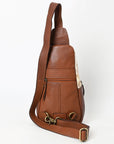 American Darling Sling Hand Tooled Hair On Genuine Leather Women Bag Western Handbag Purse