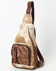 American Darling Sling Hand Tooled Hair On Genuine Leather Women Bag Western Handbag Purse