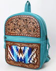 American Darling Adbga581 Backpack Hand Tooled Upcycled Wool Genuine Leather Women Bag Western Handbag Purse