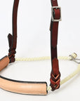 Comfytack Western Horse Round Nose Caveson Genuine Leather Noseband