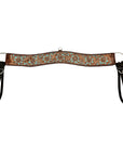 COMFYTACK Leather Horse Tripping Breast Collar Brown Floral Turquoise Inlay