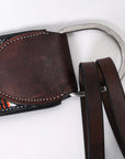 COMFYTACK Western Leather Horse Tripping Breast Collar Multi Beaded Inlay