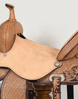 Flex Tree Western Horse Saddle In American Leather Barrel Trail Hilason