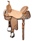 Flex Tree Western Horse Saddle In American Leather Barrel Trail Hilason