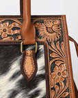 American Darling Adbga584 Tote Hand Tooled Hair-On Genuine Leather Women Bag Western Handbag Purse