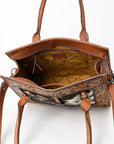 American Darling Adbga584 Tote Hand Tooled Hair-On Genuine Leather Women Bag Western Handbag Purse
