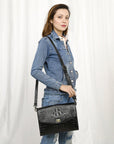 American Darling Adbg1526 Small Crossbody Crocodile Embossed Genuine Leather Women Bag Western Handbag Purse