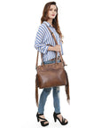 American Darling Adbg1527 Tote Hand Tooled Genuine Leather Women Bag Western Handbag Purse