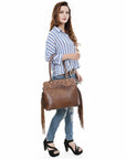 American Darling Adbg1527 Tote Hand Tooled Genuine Leather Women Bag Western Handbag Purse