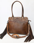 American Darling Adbg1527 Tote Hand Tooled Genuine Leather Women Bag Western Handbag Purse