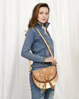 American Darling Adbg1529 Small Crossbody Hand Tooled Hair-On Genuine Leather Women Bag Western Handbag Purse