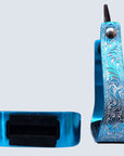 HILASON 3" Neck Western Aluminium Slanted Horse Stirrups Floral Engraved