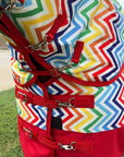 HILASON 1200D Winter Waterproof Poly Horse Hood Turnout Neck Blanket Belly Wrap Rainbow Zigzag