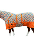 HILASON 1200D Winter Waterproof Poly Horse Hood Turnout Neck Blanket Belly Wrap Floral Motif