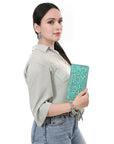American Darling Clutch Beautifully Hand Tooled Genuine Leather women bag western handbag purse