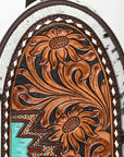 American Darling Sling Beautifully Hand Tooled Hair On Genuine Leather Women Bag Western Handbag Purse |