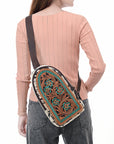 American Darling Sling Beautifully Hand Tooled Hair On Genuine Leather Women Bag Western Handbag Purse |