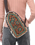 American Darling Sling Beautifully Hand Tooled Hair On Genuine Leather Women Bag Western Handbag Purse |