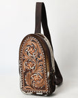 American Darling Sling Beautifully Hand Tooled Hair On Genuine Leather Women Bag Western Handbag Purse |