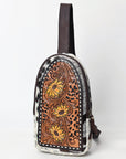 American Darling Sling Beautifully Hand Tooled Hair On Genuine Leather Women Bag Western Handbag Purse |