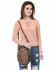 American Darling Canteen Beautifully Hand Tooled Genuine Leather women bag western handbag purse