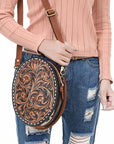 American Darling Canteen Beautifully Hand Tooled Genuine Leather women bag western handbag purse