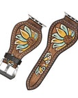 American Darling Floral Hand Tooled I watch Men Women Genuine Leather