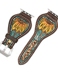 American Darling Floral Hand Tooled I watch Men Women Genuine Leather