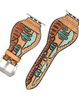 American Darling Floral Hand Tooled I watch Men Women Genuine Leather