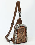 American Darling Sling Beautifully Hand Tooled Hair-On Genuine Leather women bag western handbag purse