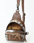 American Darling Sling Beautifully Hand Tooled Hair-On Genuine Leather women bag western handbag purse