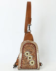 American Darling Sling Beautifully Hand Tooled Hair-On Genuine Leather women bag western handbag purse