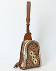 American Darling Sling Beautifully Hand Tooled Hair-On Genuine Leather women bag western handbag purse