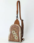 American Darling Sling Beautifully Hand Tooled Hair-On Genuine Leather women bag western handbag purse
