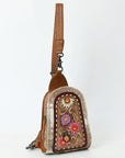 American Darling Sling Beautifully Hand Tooled Hair-On Genuine Leather women bag western handbag purse