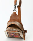 American Darling Sling Beautifully Hand Tooled Hair-On Genuine Leather women bag western handbag purse