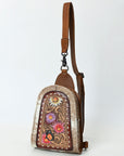 American Darling Sling Beautifully Hand Tooled Hair-On Genuine Leather women bag western handbag purse