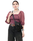 American Darling Sling Hair-On Crocodile embossed Genuine Leather women bag western handbag purse