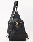 American Darling Sling Hair-On Crocodile embossed Genuine Leather women bag western handbag purse