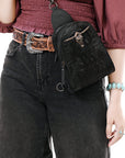 American Darling Sling Hair-On Crocodile embossed Genuine Leather women bag western handbag purse