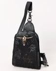 American Darling Sling Hair-On Crocodile embossed Genuine Leather women bag western handbag purse