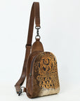 American Darling Sling Hair-On Crocodile embossed Genuine Leather women bag western handbag purse
